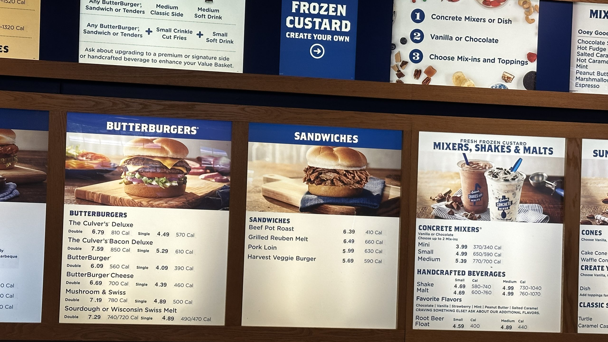 Culver's Menu with Prices pictures