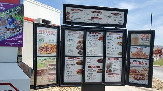 arby’s menu board with prices