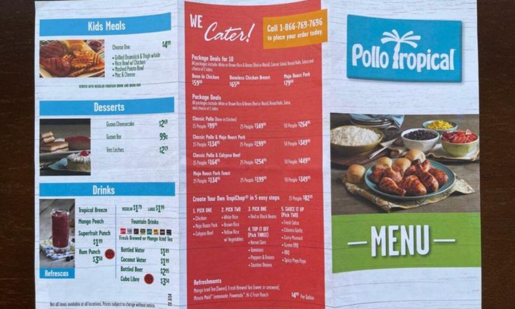 Pollo Tropical Menu With Prices pictures