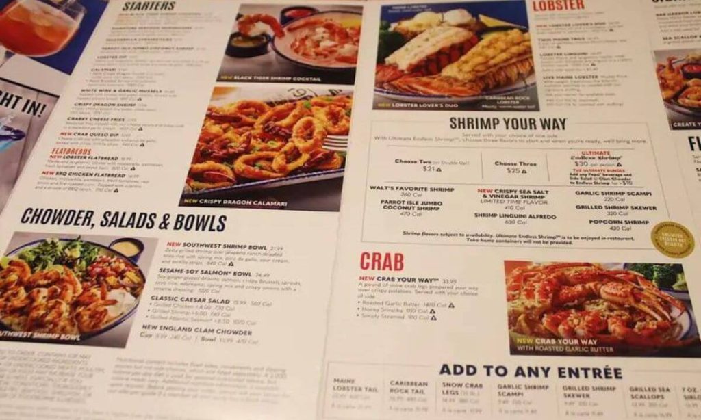 Red Lobster Menu With Prices