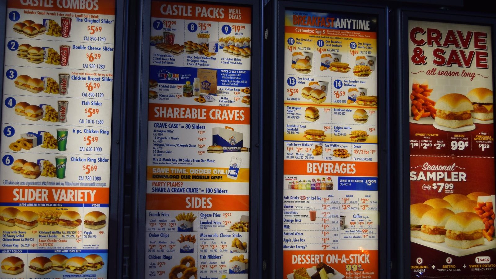 White Castle Menu with Prices Pictures