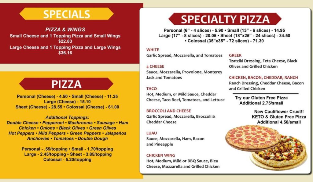 Marco's Pizza Menu with Prices 