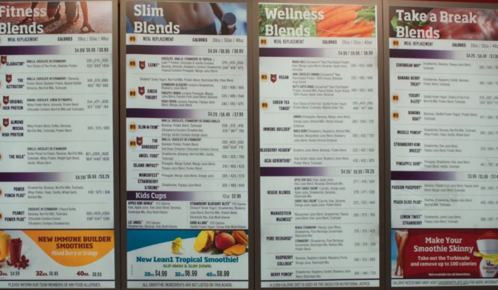 Smoothie King Menu prices with pictures 